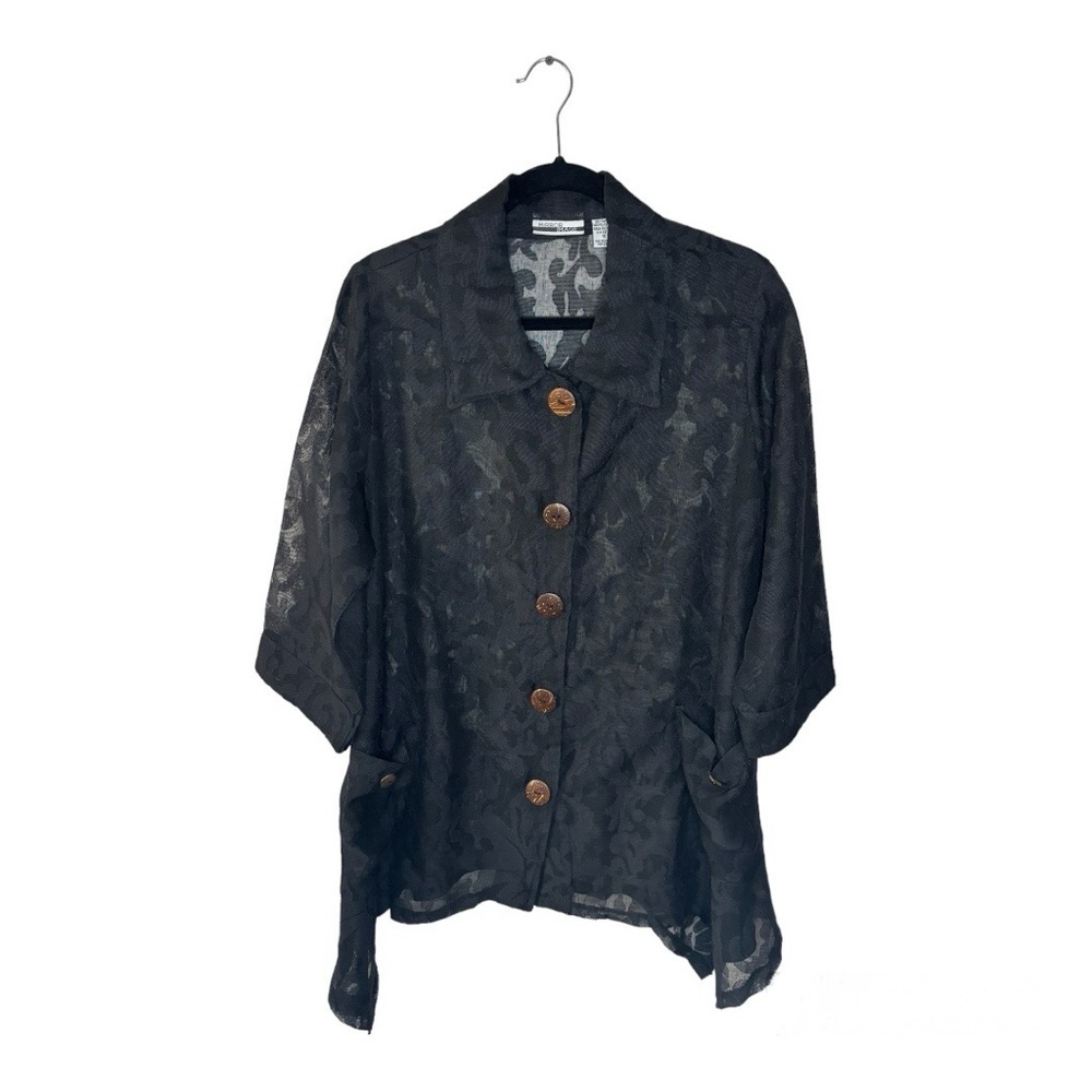 Mirror Image Black Sheer Button-Up